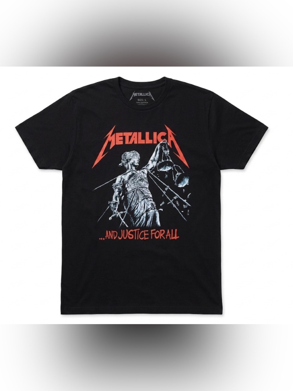 Metallica Shirt Mens Medium Black And Justice For All Graphic Tee Heavy Metal